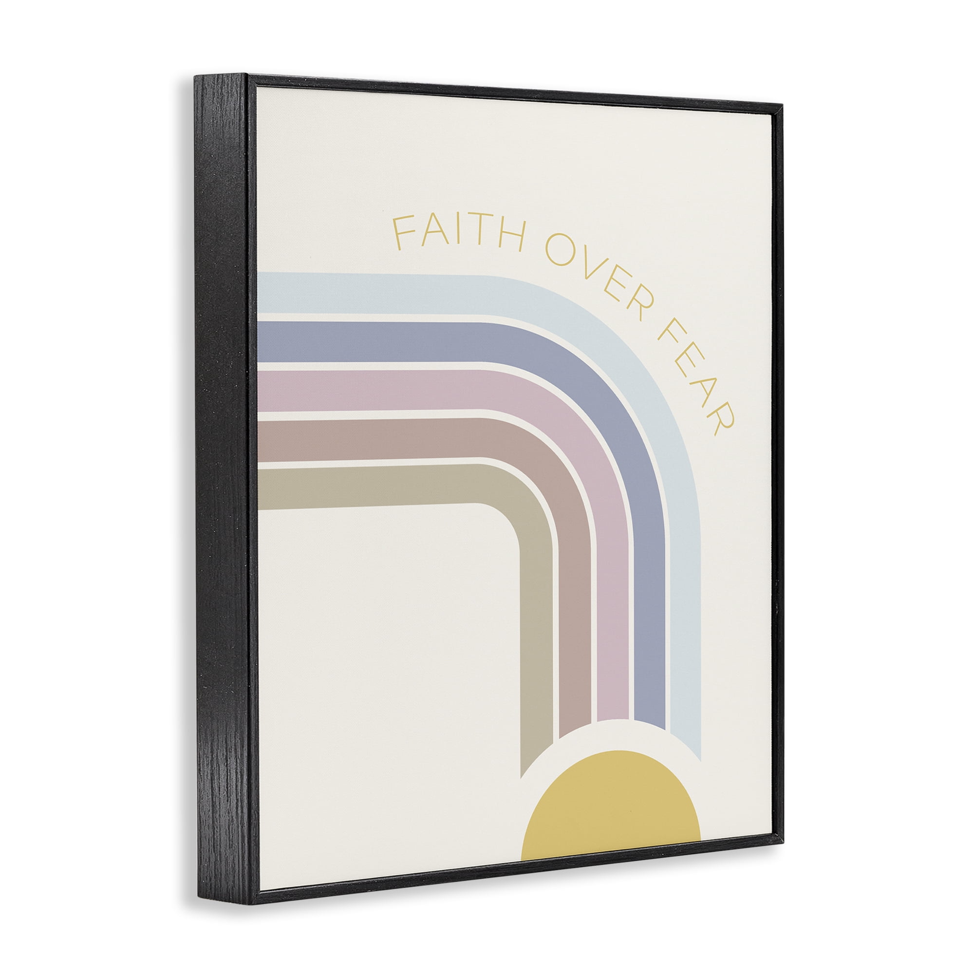 Stupell Industries Faith Over Fear Rainbow Black Framed Giclee Art, design by SD Graphics Studio