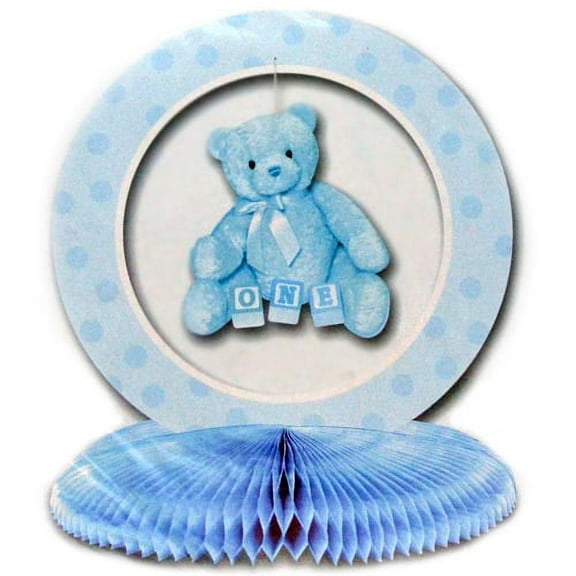 My First Teddy Blue Honeycomb Centerpiece (1ct)