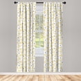 thumbnail image 4 of Ambesonne Crown Window Curtains, Triangles Dots and Zigzags, Each 28" W x 84" L, Dark Blue Grey Mustard, 4 of 4