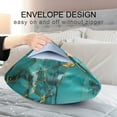 thumbnail image 4 of Satin Pillow Case Turquoise and Gold Marble King Silk Pillow Cover for Hair and Skin Envelope Closure 20"x40", 4 of 9