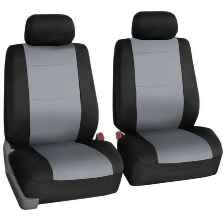 FH Group Neoprene Seat Covers for Sedan, SUV, Truck, Van, Two Front Buckets, Gray