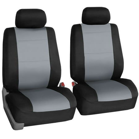 Cadillac Sedan Deville Set - FH Group Neoprene Seat Covers for Sedan, SUV, Truck, Van, Two Front Buckets, Gray Black