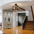 thumbnail image 6 of EDISHINE Ceiling Pendant Light, Farmhouse Ceiling Light Fixture, Metal Wood Grain Finish, 2-Light Pendant Light Fixtures for Hallway, Entryway, Foyer, Dining Room, 6 of 8