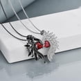 thumbnail image 2 of Colgante de pareja con alas de ángel del diablo, circonitas de amor con diamantes, collar sencillo de regalo para el día de San Valentín en blanco y negro europeo y americano, 2 of 5