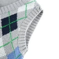 thumbnail image 4 of Woman?s Retro Knitted Bare Midriff Waistcoat, Diamond Pattern Ribbing Elastic Slim V-neck Sleeveless Sweater, Daily Life, 4 of 6