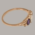 thumbnail image 4 of LBG British Made 18k Rose Gold Real Genuine Opal & Amethyst Womens Promise Ring - 33 size options - Size 5.75, 4 of 6