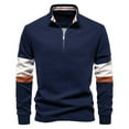 thumbnail image 1 of GigrtiJin Chandail en Molleton à Demi-Fermeture Éclair Patchwork pour Hommes Mode Manches Longues Col Rabattu Vêtements d'Extérieur Décontractés, 1 of 3