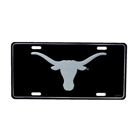 - University Of Texas Longhorns Elite Black Mirrored License Plate UT Car Auto Tag