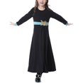 thumbnail image 6 of Zwiiyzr (8-17 Years) Kids Girls Muslim Dresses Long Sleeve Round Neck Color Block Dress Black, 6 of 7