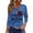 Blue, variant on American Flag 250th Anniversary T Shirt Women 3/4 Sleeve V Neck Button 1776-2026 USA Tops