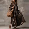 thumbnail image 4 of Jowdiw Velvet Dress for Women Plus Size Long Sleeve Cowl Neck Loose A Line Maxi, 4 of 6