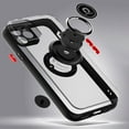 thumbnail image 5 of For iPhone 11 Transparent Slim Matte Colored Frame Shockproof Hybrid Ring Stand Magnet Car Mount Case Cover Black, 5 of 5