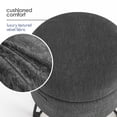 thumbnail image 4 of Hearth & Harbor Round Ottoman with Storage, Luxurious Foot Stool and Chic Vanity Stool with Storage, Elegant Textured Velvet Grey, 4 of 8