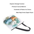 thumbnail image 3 of Open Top Canvas Tote Bag with Zipper Reusable Shopping Bag 13.5x15" Roomy Carryall Watercolor Pumpkins and Leaves, 3 of 9