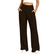 thumbnail image 2 of Ruimatai Women's Yoga Wide Leg Pants High Waist Side Pocket Loose Fit Flowy Workout Daily Loungewear Trousers, 2 of 9