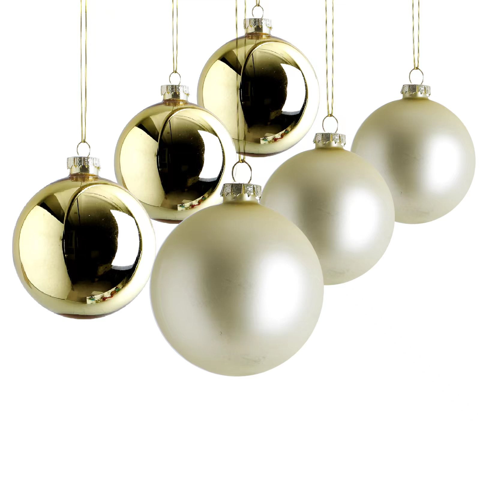 12 Pcs 3.15Inch Two Kinds Yellow Ball Ornaments Glass Ball for