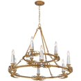 thumbnail image 4 of Beaumont Lane 2 Tier 9 Light Metal Ribbon Chandelier in Royal Gold, 4 of 8