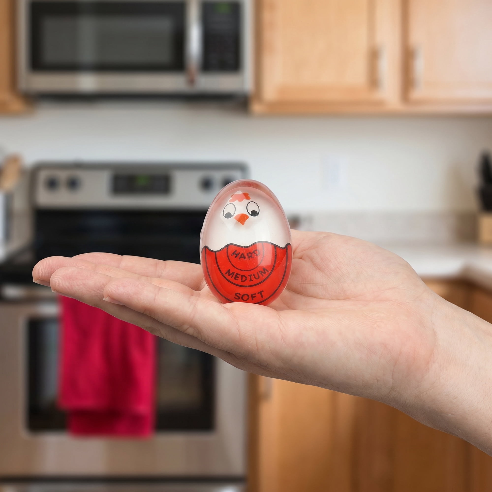 Unique Bargains Egg Timer with Color Changing Indicator for Perfect Boiled Eggs Red