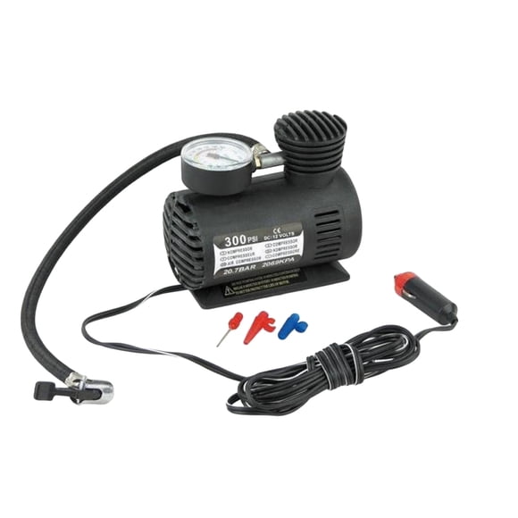 Milisten DC 12V 100W Air Compressor Pump Portable Electric Tire Inflator with Pressure Gauge (Black)