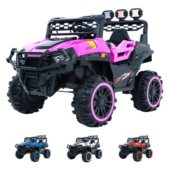 Carro Buggy Electrico Montable De Bateria para Niños Carrito de Control Remoto y Manejo Directo con Luces Estereo y Pedales Funcionales