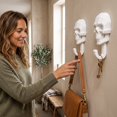 thumbnail image 4 of MInHoues 2pcs Halloween Skull Head Wall Hook, 3D Printed Gothic Decor Utility Hanger, Multi-Purpose Craft Wall Mount Holder for Home, Kitchen and Entryway, White, 4 of 4