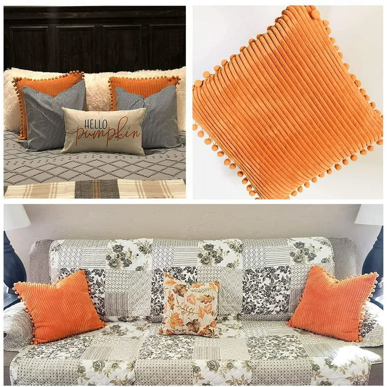 Orange lumbar throw pillows top