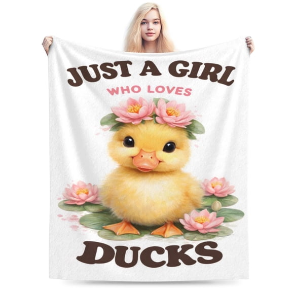 Duck Lover Blanket Gift Throw Blanket Cute Duck Pattern Blanket Cozy Soft Home Decor Gift for Duck Lovers 50x40