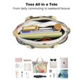 thumbnail image 4 of Tote Bag for Women - Pioneer Flower Shoulder Bag - Large Utility Work Duffle Bag with Zipper Handbag for Travel, Work, Sprots, 4 of 5