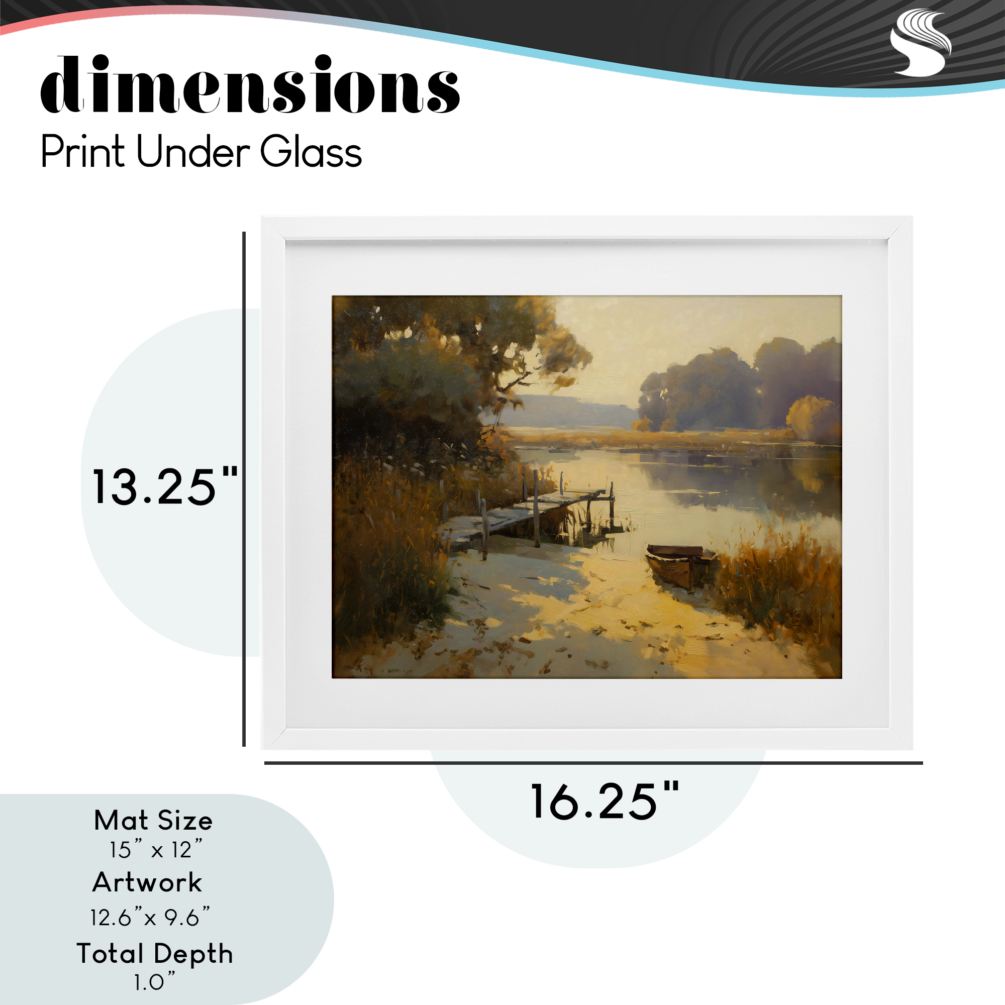 Golden Hour in Autumn White Framed Print Under Glass, design by Arlington Prints