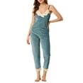 thumbnail image 2 of INSPIRE CHIC Women's 3pcs Cami Top Tie Lace Sleepwear Set Pajama Set M Blue, 2 of 6