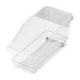 thumbnail image 2 of Clear Plastic Storage Box with Wheels | Multi-Functional Rolling Storage Basket for Bathroom Kitchen Living Room | Large Capacity Organizer with Handle, 2 of 6