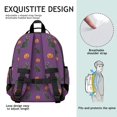 thumbnail image 5 of Black Cat Purple Pattern Cute School Backpack Bag for School with Padded Back and Adjustable Shoulder Straps 15.25"x11.5"x5.25", 5 of 5