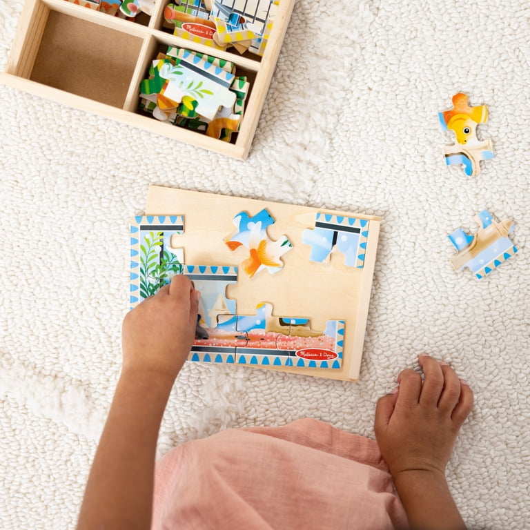 Melissa & Doug Pets 4-in-1 Wooden Jigsaw Puzzles, 48 pcs, FSC