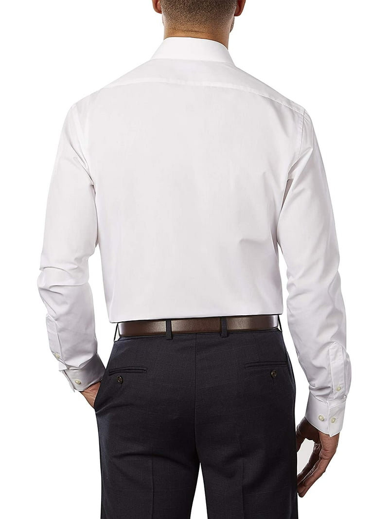 van heusen fitted poplin dress shirts Van Heusen Mens Dress Shirt Fitted Poplin Solid 17 Neck 36-37 Sleeve White