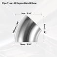 thumbnail image 3 of Unique Bargains 4 Pcs OD 3 Inch 45 Degree SS304 Stainless Steel Exhaust Elbow Pipe for Car Modified Exhaust System, 3 of 7