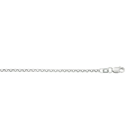 10K 10 White Gold 2.30mm Diamond Cut Rolo Chain Anklet with Lobster Clasp