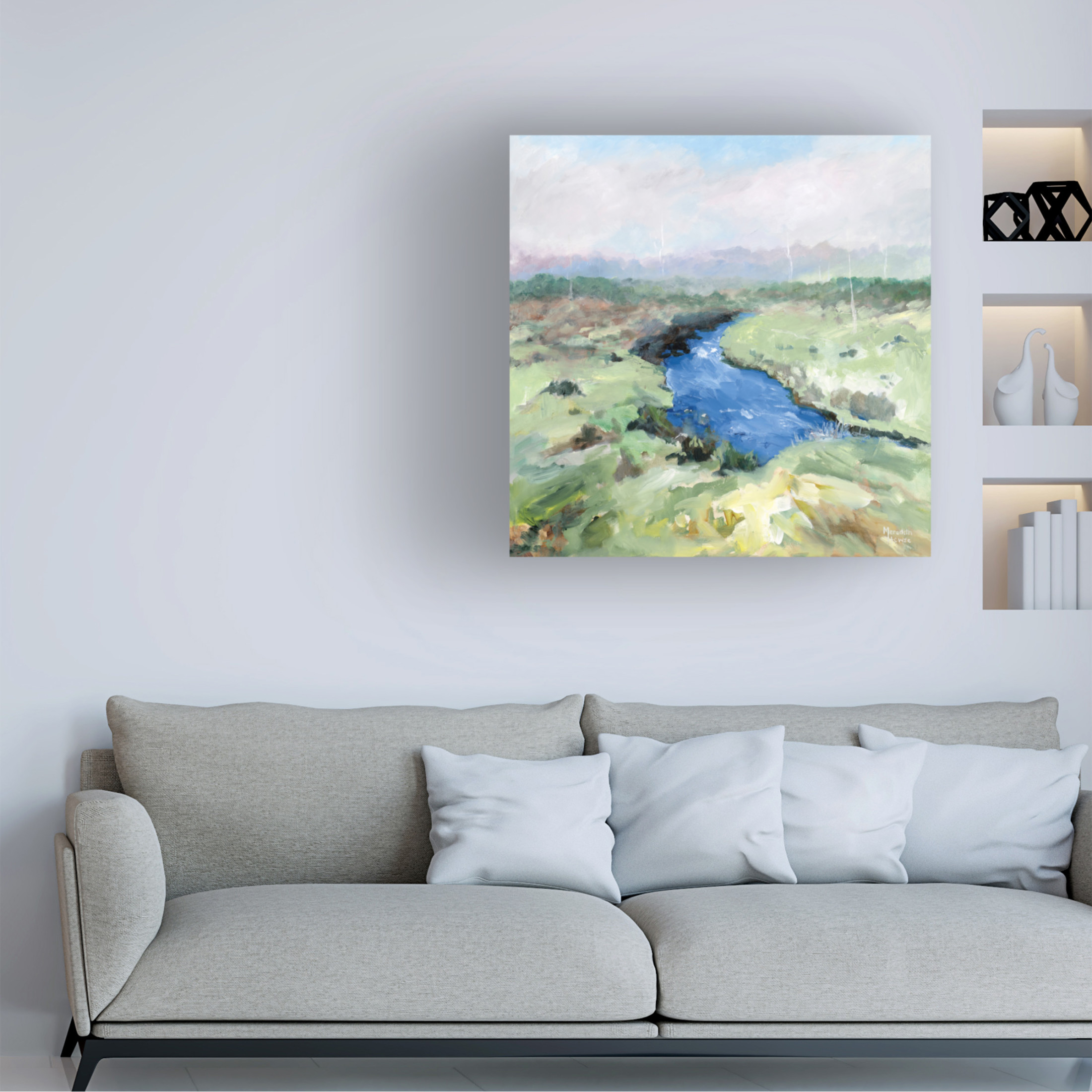Canvas Wall Art - Meredith Howse 'Iris River' Wall Art for Living Room, Bedroom, or Office Décor by Trademark Fine Art - 14 x 14 Inches