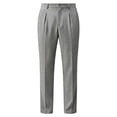 thumbnail image 6 of Avrnliq Men's Premium Linen-Blend Pleated Trousers, Wrinkle Resistant Stretch Straight Leg Pants, Business Casual Resort Wear for Men, Gray, S-XXXL, 6 of 7
