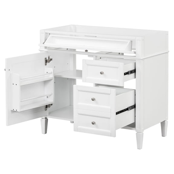 36 Inch Bathroom Vanity with Smooth Metal Drawer Slides and Soft - close Doors for Bathroom Storage