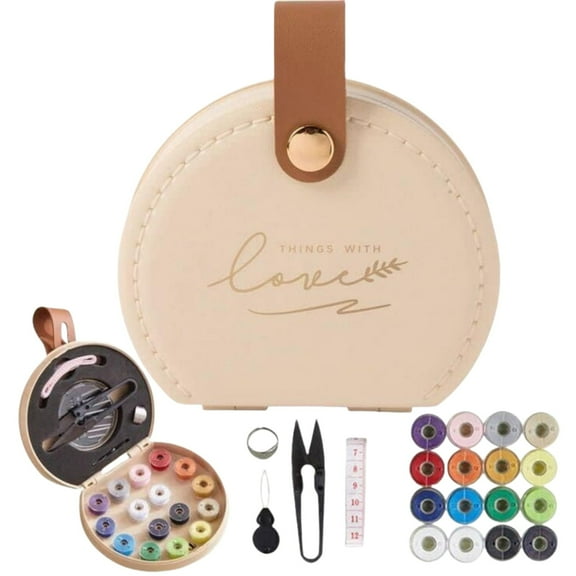 Sewing Kit, Travel Sewing Kits for Adults Supplies Repair Project Kit Needle Family Mini Sewing Thread Accessories Traveler DIY Organizer Plastic(Light Pink)