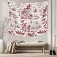 thumbnail image 5 of Red Garden Vintage Tapestry for Bedroom Wall Hanging Tapestry, Modern Art Building Boat Tree Ceiling Backdrop Tapestries Poster Blanket Wall Decor for Teens Room Living Room Dorm 51" x 59", 5 of 8