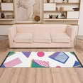 thumbnail image 2 of Yayeee Runner Rug for Bedroom 2'x6' Machine Washable Hallway Non Slip Mat, Green Retro Shapes, 2 of 8
