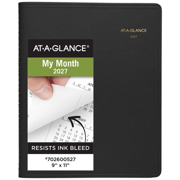 AT-A-GLANCE 2027 15-Month Monthly Planner Black Large 9 x 11 - Monthly Planners