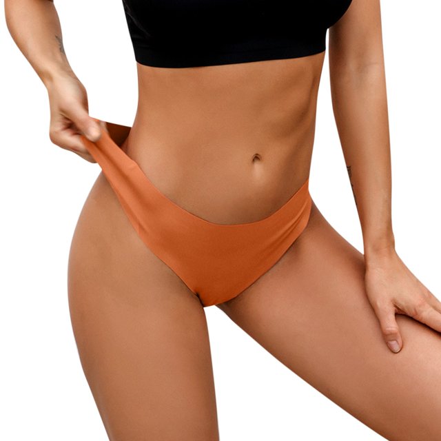 B91xZ Culottes pour Femmes en Coton Taille Haute, L Orange