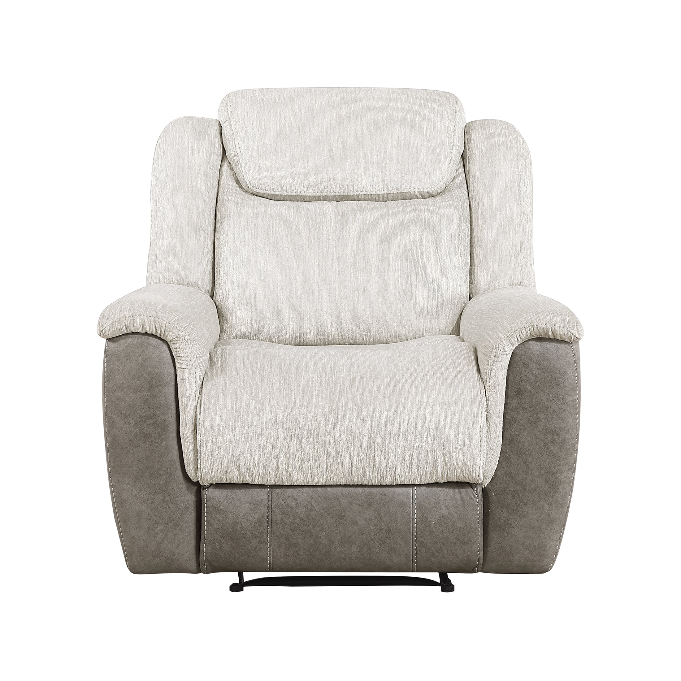 OakvillePark Harrowlyn Chenille and Polished Microfiber Manual Recliner, Beige
