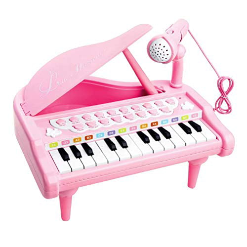 Love&Mini Toy Piano for Baby Girls Birthday Gift for 1 2 3 Year Old Pink Piano Music Toy Instruments with Microphone and 24 keys kids piano