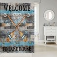 thumbnail image 2 of Manfei Sea Paddle Anchor Shower Curtain 72Wx72L,Rustic River Lodge Bathroom Curtain,Blue Gray Black, 2 of 6