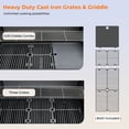 thumbnail image 4 of 6-Burner Built-In Gas Grill, 60,000 BTU Outdoor Kitchen Grill with 859.8 Sq.in Cooking Area, LPG/NG, Perfect for Backyard BBQs, 4 of 9