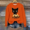 thumbnail image 5 of Inverlee Halloween Sweatshirts Women Funny Pumpkin Ghost Graphic T-shirt Loose Fit Crewneck Sweatshirt Long Sleeve Dressy Casual Pullover Tops Halloween Clothes, 5 of 6