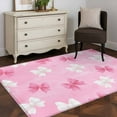 thumbnail image 3 of Area Rug for Living Room, Pink White Bow Non-Slip Indoor Large Carpet for Bedroom/Dining Room, Modern Art Watercolor Bowknot Washable Low-Profile Rectangle Floor Mat Runner Rugs - 2.7 x 5 Ft, 3 of 8